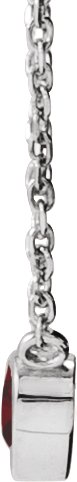 Platinum Natural Mozambique Garnet Heart Bezel-Set Necklace - view 2