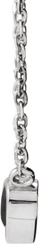 Platinum Natural Black Onyx Heart Bezel-Set Necklace - view 2