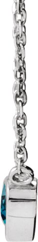 Platinum Natural London Blue Topaz Heart Bezel-Set Necklace - view 2