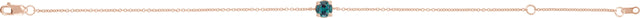 14K Gold Round Lab-Grown Alexandrite Solitaire Link Bracelet - Rose Gold - view 4