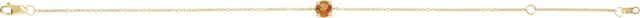 14K Gold Round Natural Citrine Solitaire Link Bracelet - Yellow Gold - view 4
