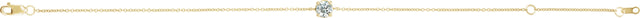 14K Gold Round Natural White Sapphire Solitaire Link Bracelet - Yellow Gold - view 4