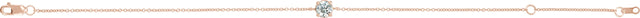 14K Gold Round Natural White Sapphire Solitaire Link Bracelet - Rose Gold - view 4