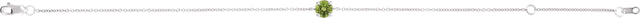 14K Gold Round Natural Peridot Solitaire Link Bracelet - White Gold - view 4