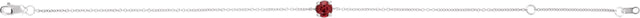 14K Gold Round Natural Ruby Solitaire Link Bracelet - White Gold - view 4