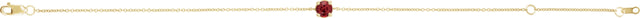 14K Gold Round Natural Ruby Solitaire Link Bracelet - Yellow Gold - view 4