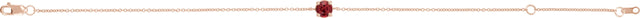 14K Gold Round Natural Ruby Solitaire Link Bracelet - Rose Gold - view 4