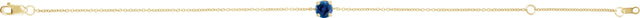 14K Gold Round Natural Blue Sapphire Solitaire Link Bracelet - Yellow Gold - view 4
