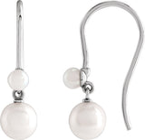 Platinum Cultured White Freshwater Pearl Pearl Earrings – 5.5mm Stones