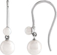 14K Gold Cultured White Freshwater Pearl Pearl Earrings – 5.5mm Stones - White Gold