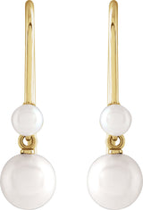 Platinum Cultured White Freshwater Pearl Pearl Earrings – 5.5mm Stones - view 4