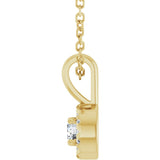 14K Gold Emerald Natural White Sapphire Halo-Style Necklace or Pendant - Yellow Gold - view 6
