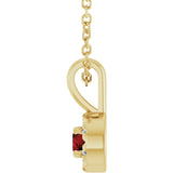 14K Gold Emerald Natural Mozambique Garnet Halo-Style Necklace or Pendant - Yellow Gold - view 6