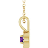 14K Gold Emerald Natural Amethyst Halo-Style Necklace or Pendant - Yellow Gold - view 6