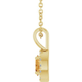 14K Gold Emerald Natural Citrine Halo-Style Necklace or Pendant - Yellow Gold - view 6