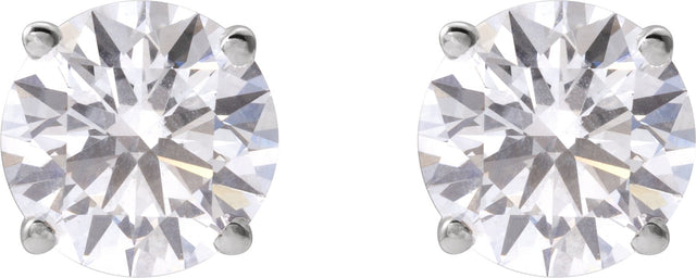 14K Gold Lab-Grown Diamond Round 4-Prong Lightweight Stud Earrings – up to 1 1/4 CTW - White Gold - view 8