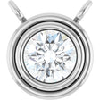 Platinum Lab-Grown Diamond Round Bezel-Set Necklace