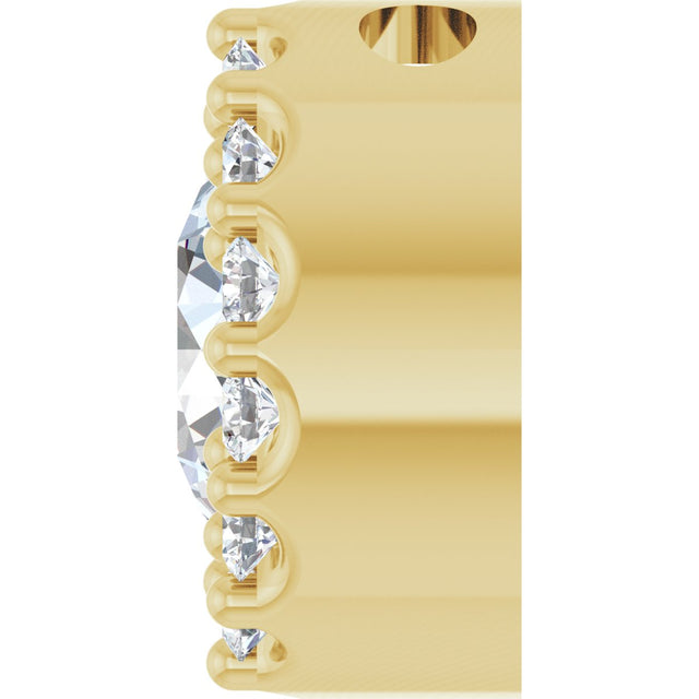 14K Gold Round Natural White Sapphire Halo-Style Pendant - Yellow Gold - view 6