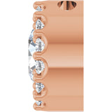 14K Gold Round Natural White Sapphire Halo-Style Pendant - Rose Gold - view 6