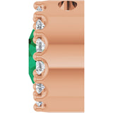 14K Gold Round Lab-Grown Emerald Halo-Style Pendant – up to 1/10 CTW - Rose Gold - view 6