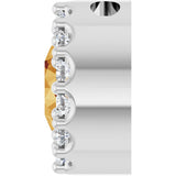 14K Gold Round Natural Citrine Halo-Style Pendant - White Gold - view 6