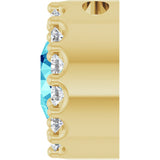 14K Gold Round Natural Blue Zircon Halo-Style Pendant - Yellow Gold - view 6