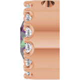 14K Gold Round Lab-Grown Alexandrite Halo-Style Pendant - Rose Gold - view 6