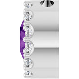 Platinum Round Natural Amethyst Halo-Style Pendant - view 6