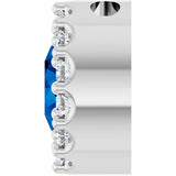 Platinum Round Natural Blue Sapphire Halo-Style Pendant – up to 1/10 CTW - view 6