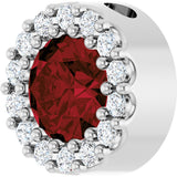 Platinum Round Natural Mozambique Garnet Halo-Style Pendant - view 5