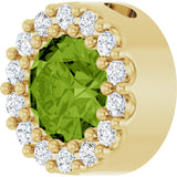 14K Gold Round Natural Peridot Halo-Style Pendant - Yellow Gold - view 5