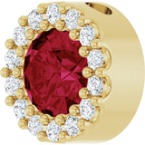 14K Gold Round Lab-Grown Ruby Halo-Style Pendant – up to 0.08 CTW - Yellow Gold - view 5