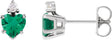 Platinum Lab-Grown Emerald & Natural Diamond Accented Heart Earrings