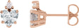 14K Gold Natural White Sapphire & Natural Diamond Accented Heart Earrings - Rose Gold
