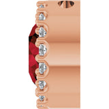 14K Gold Round Natural Mozambique Garnet Halo-Style Pendant - Rose Gold - view 6