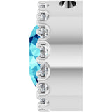 14K Gold Round Natural Blue Zircon Halo-Style Pendant - White Gold - view 6