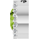 Platinum Round Natural Peridot Halo-Style Pendant - view 6