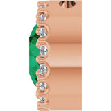 14K Gold Round Lab-Grown Emerald Halo-Style Pendant – up to 1/10 CTW - Rose Gold - view 6