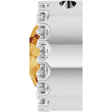 Platinum Round Natural Citrine Halo-Style Pendant - view 6