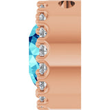 14K Gold Round Natural Blue Zircon Halo-Style Pendant - Rose Gold - view 6