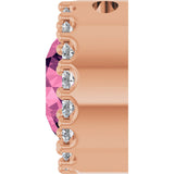 14K Gold Round Natural Pink Tourmaline Halo-Style Pendant - Rose Gold - view 6