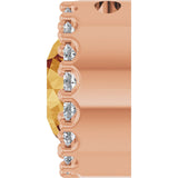 14K Gold Round Natural Citrine Halo-Style Pendant - Rose Gold - view 6