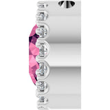 Platinum Round Natural Pink Tourmaline Halo-Style Pendant - view 6