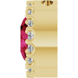 14K Gold Round Lab-Grown Ruby Halo-Style Pendant – up to 0.08 CTW - Yellow Gold - view 6