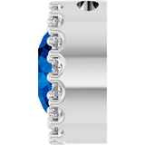 14K Gold Round Lab-Grown Blue Sapphire Halo-Style Pendant – up to 1/10 CTW - White Gold - view 6