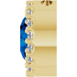 14K Gold Round Lab-Grown Blue Sapphire Halo-Style Pendant – up to 1/10 CTW - Yellow Gold - view 6