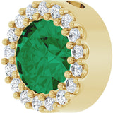 14K Gold Round Natural Emerald Halo-Style Pendant – up to 0.08 CTW - Yellow Gold - view 5
