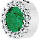 Platinum Round Lab-Grown Emerald Halo-Style Pendant – up to 1/10 CTW - view 5