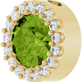 14K Gold Round Natural Peridot Halo-Style Pendant - Yellow Gold - view 5