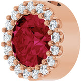 14K Gold Round Lab-Grown Ruby Halo-Style Pendant – up to 0.08 CTW - Rose Gold - view 5